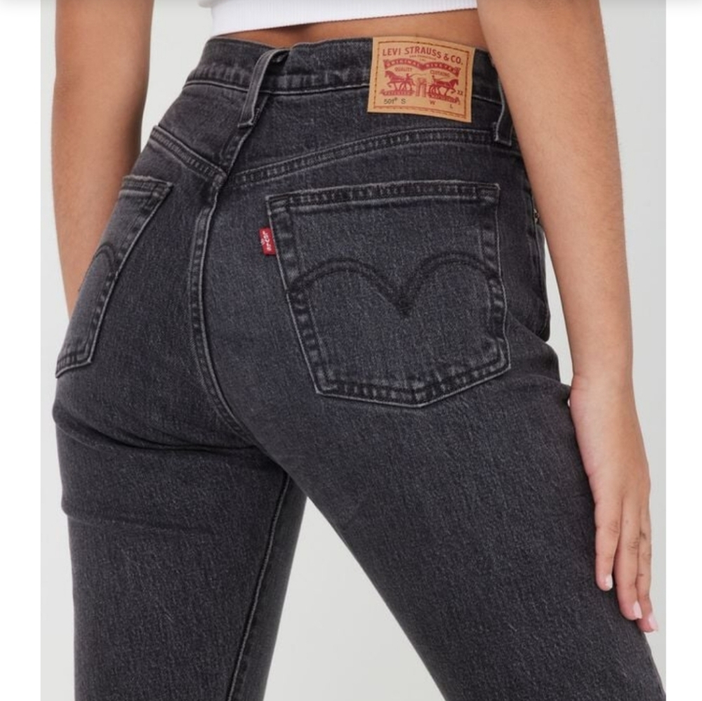 Levi's 501 High Rise Gray Jeans - Picture 2 of 8